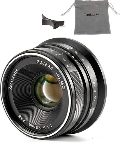 7artisans 25mm F1.8 Manual Focus Lens for Panasonic and Olympus Cameras Micro M4/3 Mount - Black in Kuwait