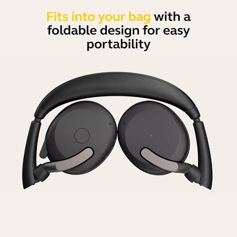Jabra Evolve2 65 Flex Wireless Stereo Headset - Bluetooth, Noise-Cancelling ClearVoice Technology & Hybrid ANC - Works with All Leading UC Platforms Such As Zoom & Google Meet - Black in Saudi Arabia