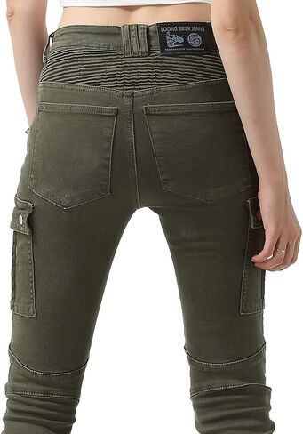 Motorcycle Riding Jeans for Women Biker Motocross Racing Cycling Protective Pants (27, Black) in Saudi Arabia