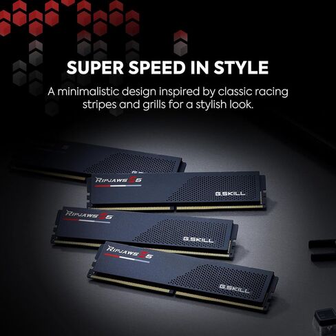 G.SKILL Ripjaws S5 Series (Intel XMP 3.0) DDR5 RAM 64GB (2x32GB) 6000MT/s CL30-40-40-96 1.40V Desktop Computer Memory UDIMM - Matte Black (F5-6000J3040G32GX2-RS5K) in Kuwait