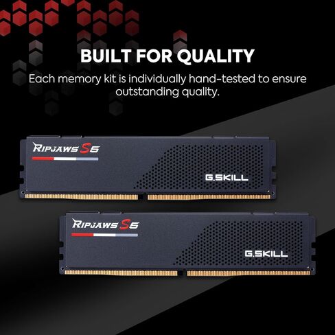 G.SKILL Ripjaws S5 Series (Intel XMP 3.0) DDR5 RAM 64GB (2x32GB) 6000MT/s CL30-40-40-96 1.40V Desktop Computer Memory UDIMM - Matte Black (F5-6000J3040G32GX2-RS5K) in Kuwait