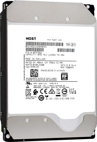 HGST التراستار He10 | HUH721010ALE600 | 0F27452 | 512هـ | 10 تيرابايت ساتا 6.0 جيجابايت/ثانية 7200 دورة في الدقيقة ذاكرة تخزين مؤقت 256 ميجابايت 3.5 بوصة | محرك الأقراص الصلبة للمؤسسات (تم تجديده) in Saudi Arabia
