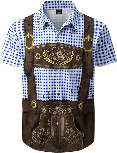 LINOCOUTON Men's Bavarian Oktoberfest Button Down Shirt in Kuwait