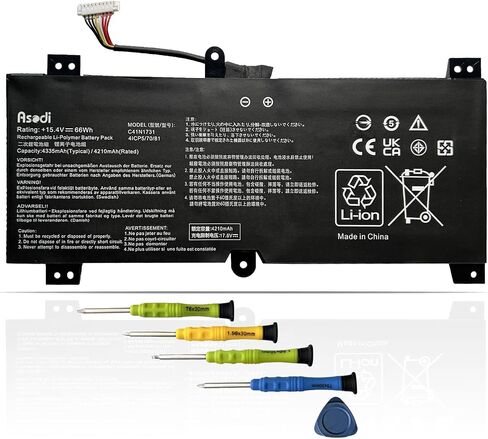 ASODI B31N1726 48Wh استبدال بطارية الكمبيوتر المحمول ASUS TUF Gaming FX504 FX504G FX504GD FX504GE FX504GM FX505 FX505DT FX505DV FX505DY FX80 FX80G FX80GD FX86 A15 FA506 A17 FA706II B31BNEH A41LK9H in Saudi Arabia