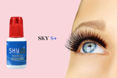 Sky Glue S+ Eyelash Extension Glue - Extra Strong Lash Extensions Adhesive Bond with 6-7 Weeks Retention and 1-2 Sec Dry Time, Long Lasting Semi Permanent Black Glue - 5 ml in Saudi Arabia