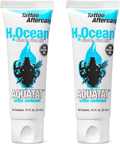 H2Ocean Aquatat Tattoo Healing Ointment - Tattoo Aftercare Cream for Tattoo Supplies - Fragrance- & Dye-Free Tattoo Care Ointment with Vitamins A & B - 0.75 oz in Kuwait