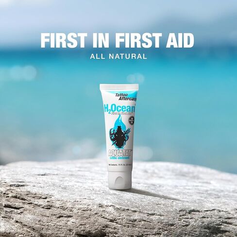 H2Ocean Aquatat Tattoo Healing Ointment - Tattoo Aftercare Cream for Tattoo Supplies - Fragrance- & Dye-Free Tattoo Care Ointment with Vitamins A & B - 0.75 oz in Kuwait
