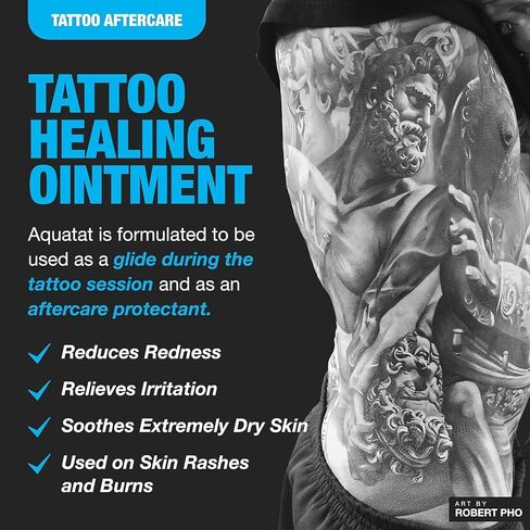 H2Ocean Aquatat Tattoo Healing Ointment - Tattoo Aftercare Cream for Tattoo Supplies - Fragrance- & Dye-Free Tattoo Care Ointment with Vitamins A & B - 0.75 oz in Kuwait