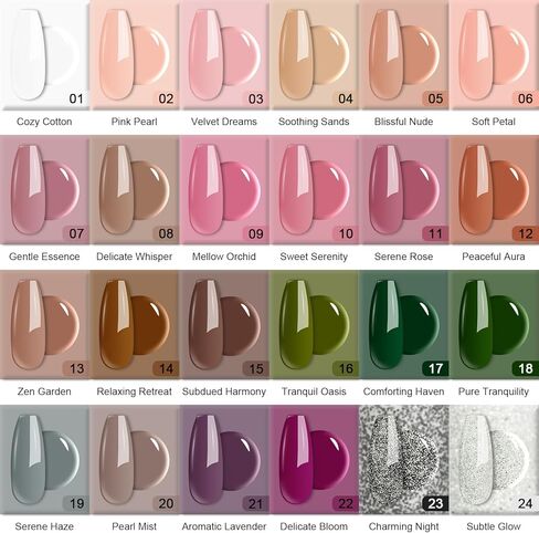 REDNEE 33 قطعة مسحوق غمس سريع الجفاف للأظافر، 24 لونًا رمادي فضي لامع، تركيبة متقدمة من الأكريليك، نظام مسحوق غمس مع قاعدة وطبقة علوية منشط RE13 in Kuwait