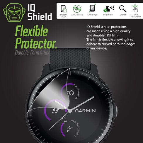 IQShield Screen Protector Compatible with Garmin Vivoactive 3 Music (6-Pack)(Full Coverage) Anti-Bubble Clear TPU Film in Kuwait