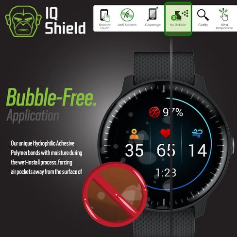 IQShield Screen Protector Compatible with Garmin Vivoactive 3 Music (6-Pack)(Full Coverage) Anti-Bubble Clear TPU Film in Kuwait