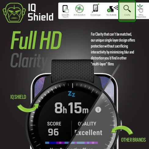 IQShield Screen Protector Compatible with Garmin Vivoactive 3 Music (6-Pack)(Full Coverage) Anti-Bubble Clear TPU Film in Kuwait