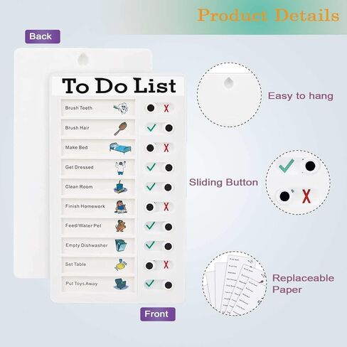2 Pieces Chore Chart for Adults,Portable Chore Chart Memo Board Detachable Message Board Daily to Do List,RV Checklist Routine Check Items for Home Travel Planning Schedule Reminder Tool in Kuwait