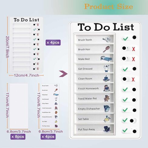 2 Pieces Chore Chart for Adults,Portable Chore Chart Memo Board Detachable Message Board Daily to Do List,RV Checklist Routine Check Items for Home Travel Planning Schedule Reminder Tool in Kuwait