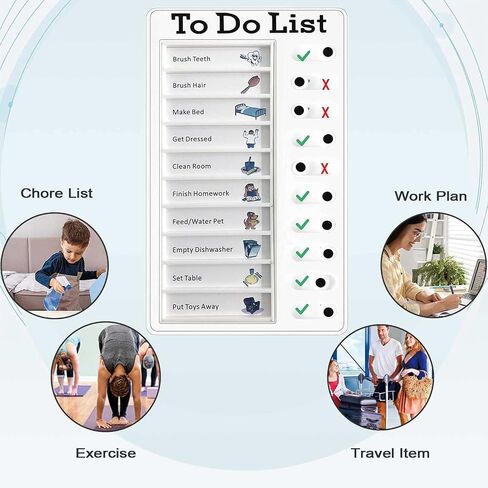 2 Pieces Chore Chart for Adults,Portable Chore Chart Memo Board Detachable Message Board Daily to Do List,RV Checklist Routine Check Items for Home Travel Planning Schedule Reminder Tool in Kuwait