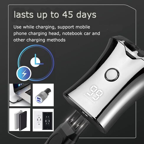 ماكينة حلاقة صغيرة محمولة للسفر للرجال - حجم الجيب صغير USB نوع C ماكينة حلاقة كهربائية رطبة وجافة، حلاقة احترافية قابلة للغسل في الوجه، ماكينة حلاقة مضغوطة مقاومة للماء قابلة لإعادة الشحن للرجال in Kuwait
