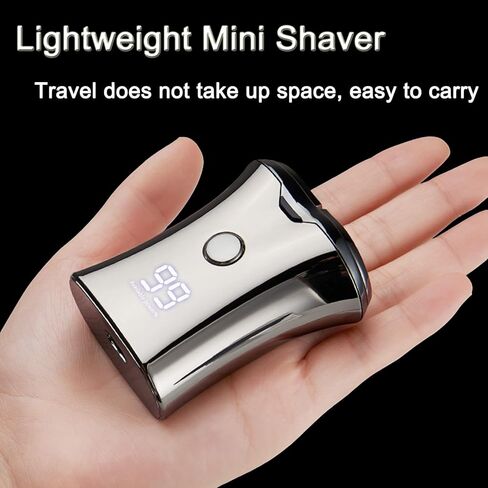 ماكينة حلاقة صغيرة محمولة للسفر للرجال - حجم الجيب صغير USB نوع C ماكينة حلاقة كهربائية رطبة وجافة، حلاقة احترافية قابلة للغسل في الوجه، ماكينة حلاقة مضغوطة مقاومة للماء قابلة لإعادة الشحن للرجال in Kuwait