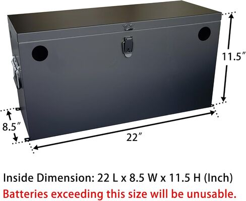 12V Car/RV/Marine Battery Box, Steel Battery Relocation Kit for Trailer, Boat, Trolling Motor, Kayak (Group 27 Black) in Kuwait