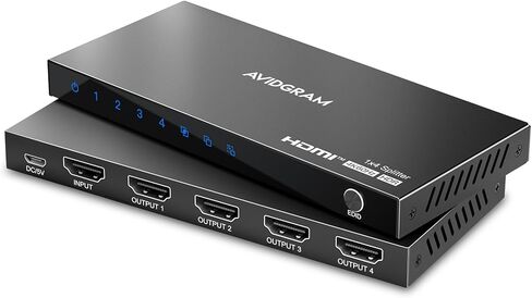 HDMI Splitter 1 in 2 Out 4K 60Hz 4:4:4, AVIDGRAM HDMI 2 Port Splitter with Copy, Downscaler, and Auto Mode for Dual Identical Display Support 1080p 120Hz HDR10, Compatible with Xbox, PS4 Pro, PS5 in Saudi Arabia