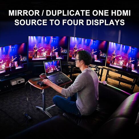 HDMI Splitter 1 in 2 Out 4K 60Hz 4:4:4, AVIDGRAM HDMI 2 Port Splitter with Copy, Downscaler, and Auto Mode for Dual Identical Display Support 1080p 120Hz HDR10, Compatible with Xbox, PS4 Pro, PS5 in Saudi Arabia