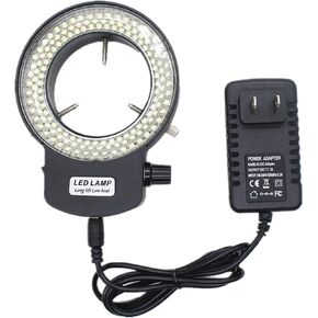 Microscope Ring Light,Microscope Light LED 144B-ZK Illuminator for lab Stereo Microscope/Camera/Monocular Binocular Trinocular Lens MeYouRow.C (White)