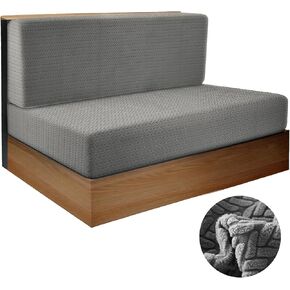 RV Dinette Sofa Cushion Covers-Elastic Camper Cushion Slipcover-Stretchable Loveseat Sofa Furniture Protector for RV Camper Car Bench1 Backrest Cover & 1 Bench Cover (Khaki)