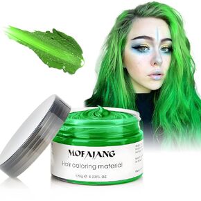 White Hair Color Wax Pomades 4.23 oz - Natural Hair Coloring Wax Material Disposable Hair Styling Clays Ash for Cosplay, Party (White)