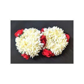 Artificial Hair Gajra Set of 2 white and 2 pink flower gajra string