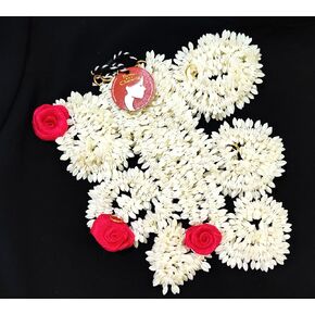 Artificial Hair Gajra Set of 2 white and 2 pink flower gajra string in Saudi Arabia