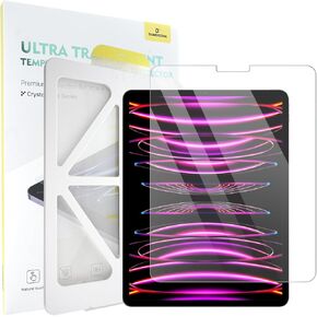 DUMOSONG Screen Protector for iPad Pro 11 inch (2022/2021/2020/2018), 9 H Surface Hardness Tempered Glass Film for iPad Air 5th/4th 10.9 Inch [Military-Grade Shatterproof] [Easy Installation Frame]