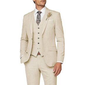 Wangyue Mens Suit 3 Piece Slim Fit Suit for Men Formal Business Suit Wedding Groom Prom Tuxedo Dinner Party