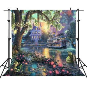 SSCSTS 6x6ft Palace Photography Background Fairy Tale Prince Princess Happiness Frog Castle Photography Background Studio Props LYST735