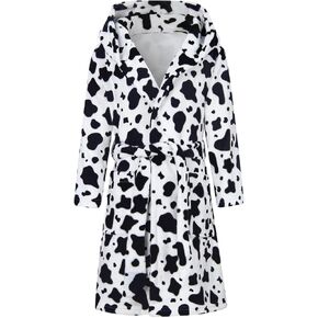 AIDEAONE Girls Bathrobes Kids Hooded Robes Flannel Pajamas Cute Sleepwear Gift for 4-14 Years