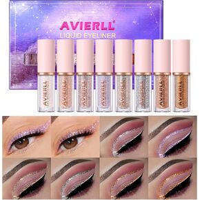 3Color BLUE Eyeliner Pencil Liquid Eyeshadow Waterproof Non-Smudge Quick Dry 0.11 Fl.Oz(PURPLE+GLAZE+CYAN BLUE)