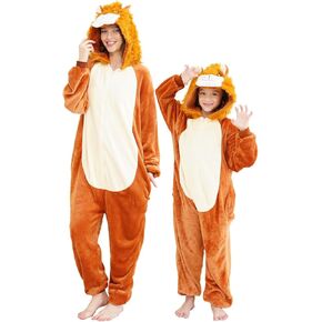 Unisex Adult Onesie Pajamas, Polar Fleece Cosplay Animal One Piece Halloween Costume Pajamas Homewear