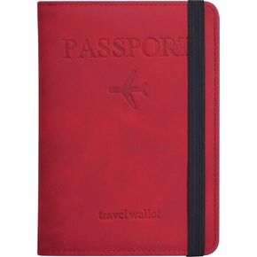 Passport Holder, Passport Cover with Credit Card Slot and Boarding Pass Slot Combo, Passport Wallet Case Book Travel Must Have, RFID Blocking Leather Travel Accessories, Black