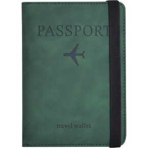 Passport Holder, Passport Cover with Credit Card Slot and Boarding Pass Slot Combo, Passport Wallet Case Book Travel Must Have, RFID Blocking Leather Travel Accessories, Black in Saudi Arabia