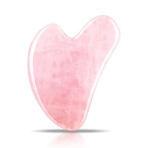 Gua Sha Facial Tools, Rose Quartz Guasha Tool for Face & Eye Gua Sha Stone for Puffiness Reducing & Jawline Sculpting Face Stone Gua Sha Tools for Skin Care Woman GuaSha Stone Tool, Pink