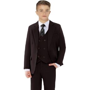 Boys Suits Solid 3 Piece, Formal Slim Fit Toddler Kids Suit for Boys Ring Bearer Outfit Size 2-20
