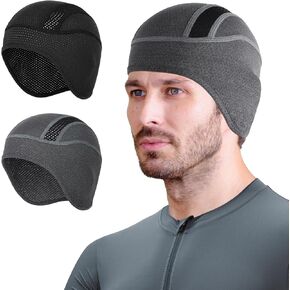 MELASA Mesh Cooling Skull Cap Helmet Liner with Ears Flaps, Breathble Cycling Running Hat Bike Cap, Fits Under Helmets