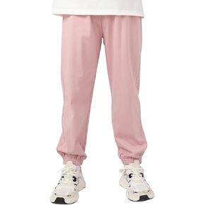Boys Girls 100% Cotton Lightweight Pants Pull On Joggers Active Pants for Kids