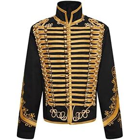 Ro Rox Adam Men’s Marching Band Drummer Military Jacket, Parade Jacket for Stage Performances, Themed Parties, Cosplay Events
