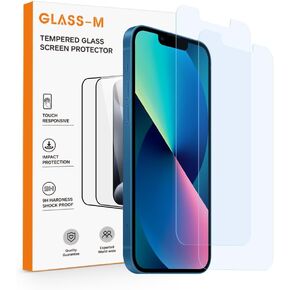 GLASS-M [2 Pack] Anti-Blue Light Screen Protector for iPhone 13 Mini, Eye Protection Tempered Glass, Full Coverage Anti Blue Ray Glass Screen Cover, Blue Light Blcoking Film, Improve Sleep