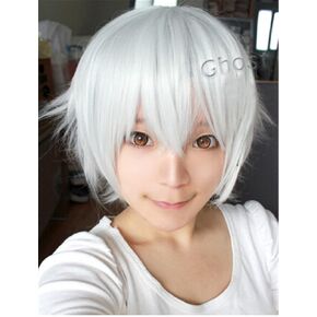 Men Anime Short Anti-alice Cosplay Heat Resistant Fiber Synthetic Halloween Wig (Orange)