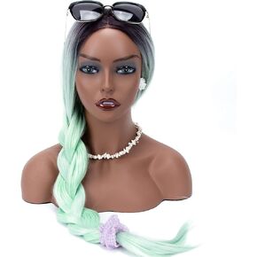 A1 Pacific Mannequin PVC Manikin Head Realistic Mannequin Head Bust Wig Mask Stand for Wigs Display Making Styling PMH-DE (16.5 Inches, African American)