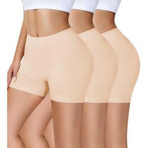 Reamphy 3 Pack Slip Shorts for Women Under Dresses,Seamless Boyshorts Panties Anti-chafing Underwear Shapewear Shorts