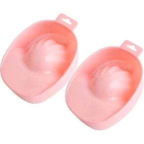 AUEAR, 2 Pack Manicure Bowl Nail Soaking Bowl Nail Art Hand Soak Treatment Bowls Soak Bowl Tray for Manicure SPA Tools (Black)