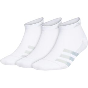 adidas Men's Superlite Stripe 3 Low Cut Socks (3-Pair), Heather Dark Grey/Black/Night Grey, Large