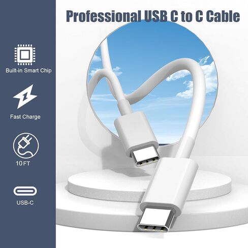 iPhone Charger [Apple MFi Certified] 2Pack PD Dual USB C Charger Block Fast Charging Wall Charger Plug with 10FT Long Rapid Type C - Lightning Cable Apple Charger for iPhone 14/13/12/11/XS/XR/SE, iPad in Kuwait
