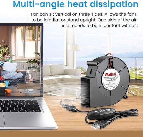 Wathai 60mm x 15mm Computer Case USB Blower Fan 5V with Variable Speed Controller for Receiver DVR Playstation Xbox Computer Cabinet Cooling 2 Pack in Saudi Arabia